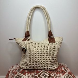The Sak • Cream & Gold Cambria Crochet Tote